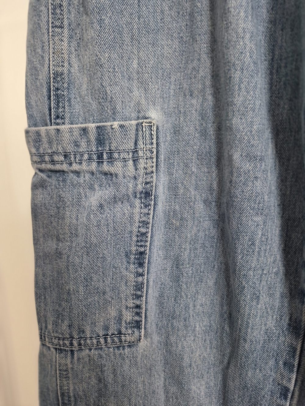 twik Women's Light Blue Straight-Leg Jeans with Cargo Pockets - Picture 3 of 6